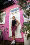 Move More Burgundy Capri Leggings - PerkyPeach