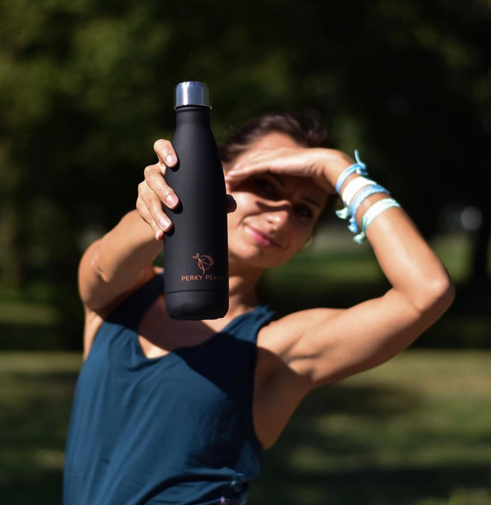 Black Water Bottle - 500ml - PerkyPeach
