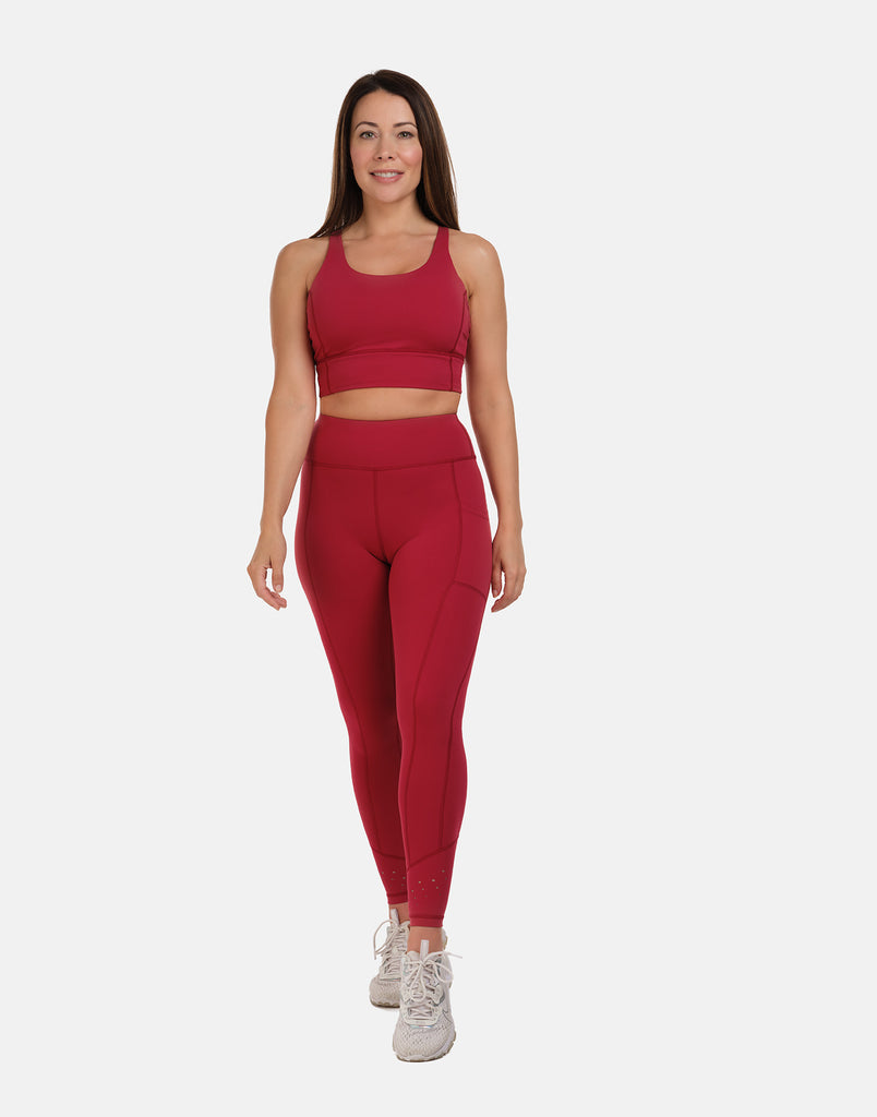 High Rise Laser Red Full Length Leggings