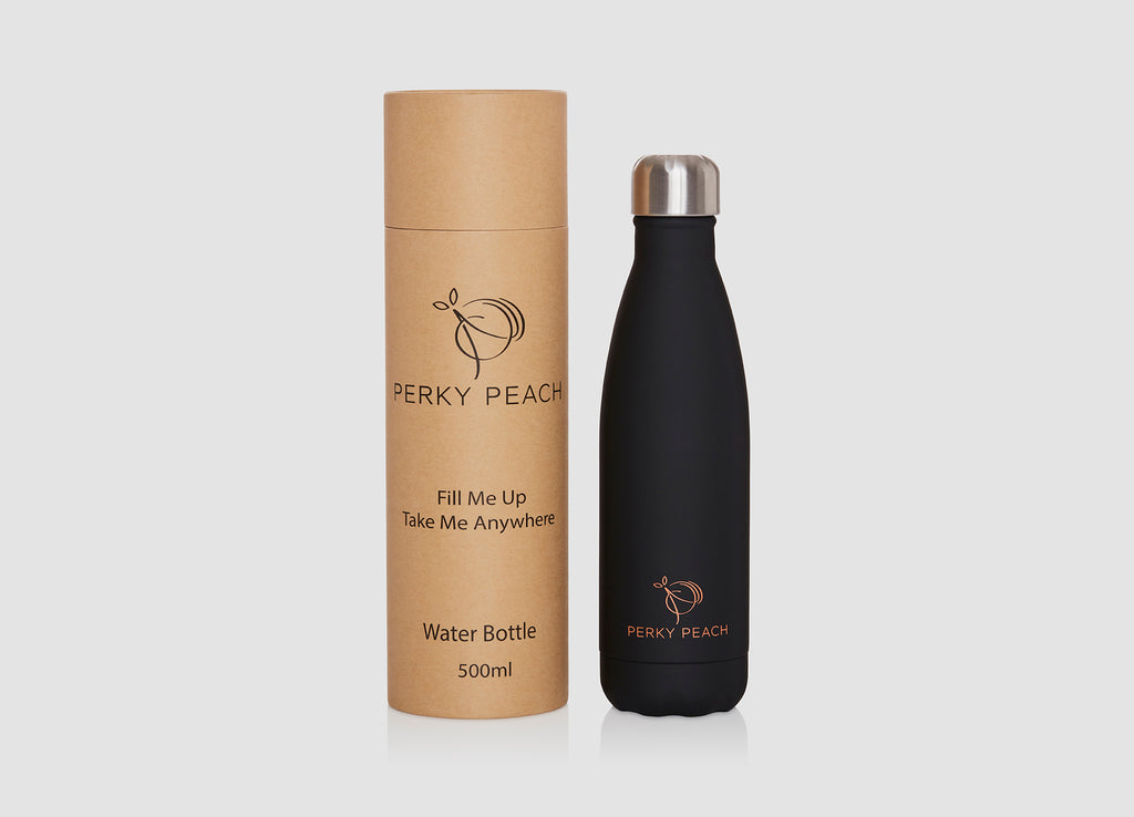 Black Water Bottle - 500ml - PerkyPeach