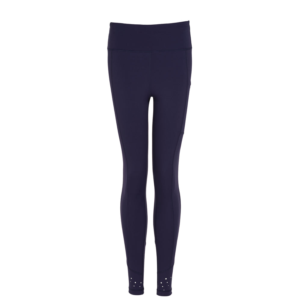High Rise Laser 7/8 Navy Leggings