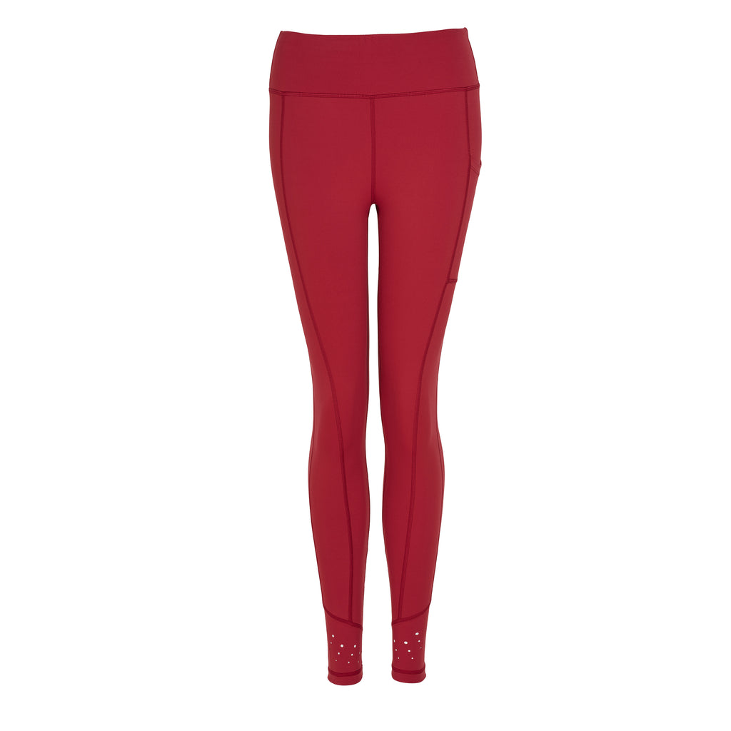 High Rise Laser Red Full Length Leggings