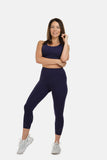 High Rise Laser 7/8 Navy Leggings