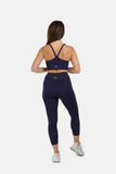 High Rise Laser 7/8 Navy Leggings