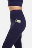 High Rise Laser Navy Full Length Leggings