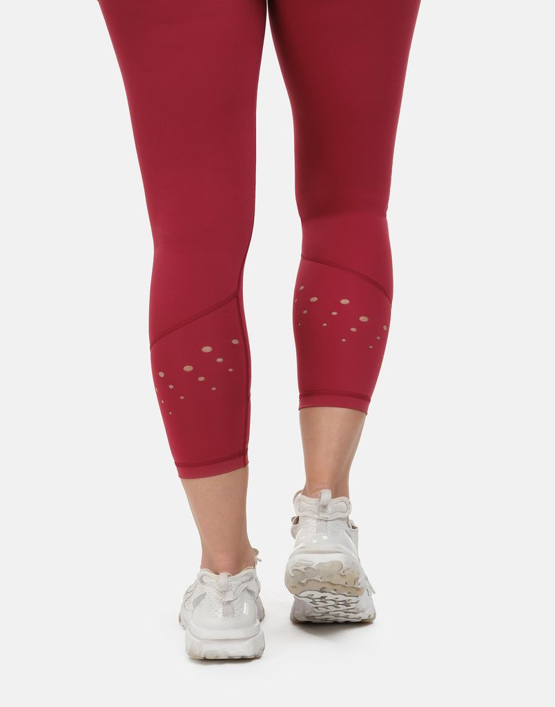 High Rise Laser 7/8 Red Leggings