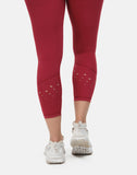 High Rise Laser 7/8 Red Leggings