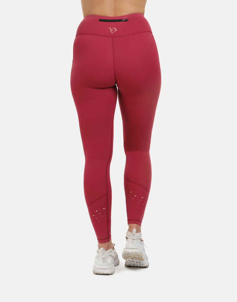 High Rise Laser Red Full Length Leggings