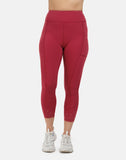 High Rise Laser 7/8 Red Leggings