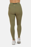 High Rise Laser Khaki Full Length Leggings
