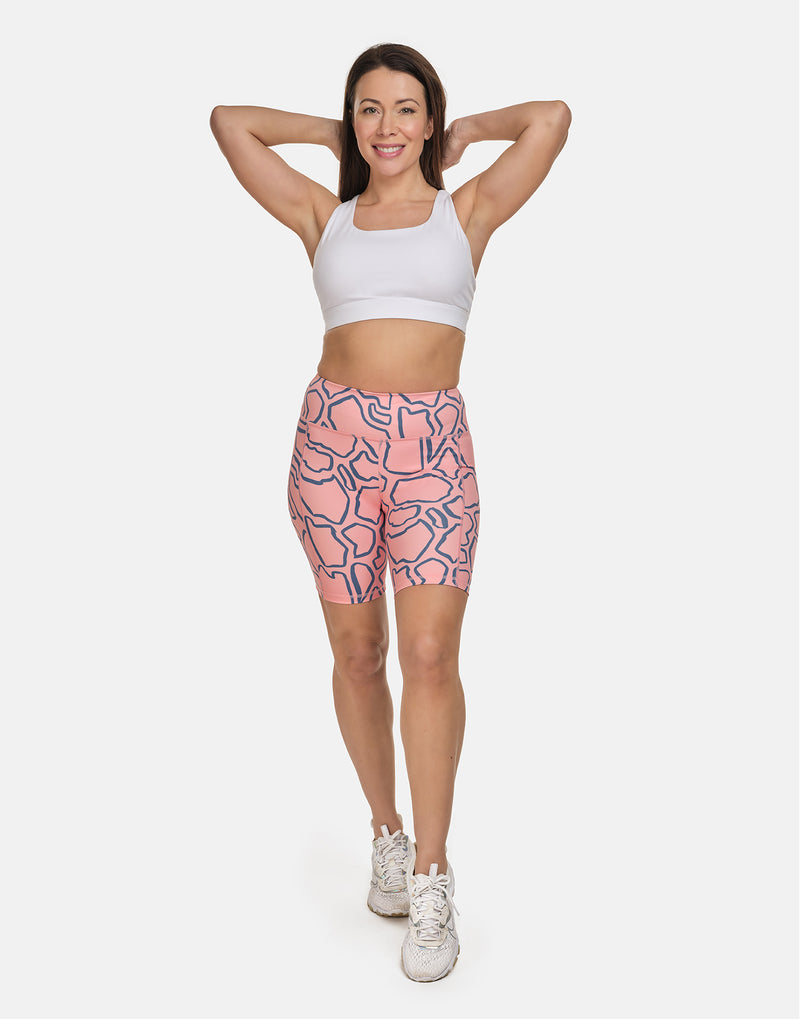 Pink Abstract Cycling Shorts - PerkyPeach