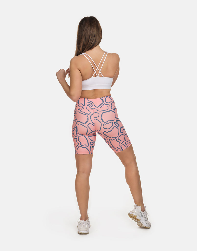 Pink Abstract Cycling Shorts - PerkyPeach
