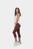 Move More Burgundy Capri Leggings - PerkyPeach