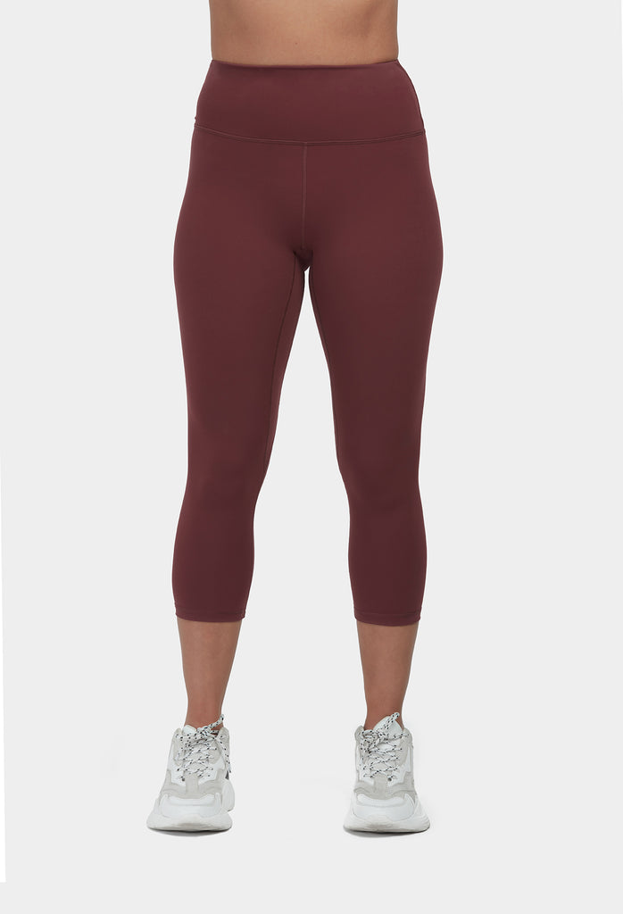 Move More Burgundy Capri Leggings - PerkyPeach