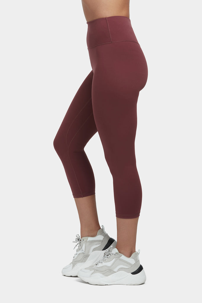Move More Burgundy Capri Leggings - PerkyPeach