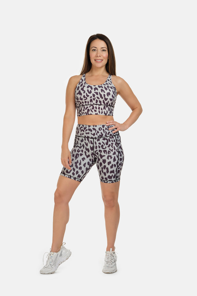 Leopard Print Sports Bra & Shorts